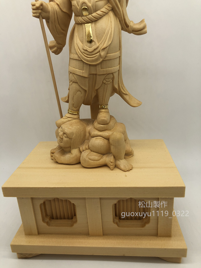 総檜材 木彫仏像 仏教美術 精密細工 仏師で仕上げ品 切金 四天王 総檜材 木彫仏像 仏教美術 精密細工 仏師で仕上げ品 切金 四天王