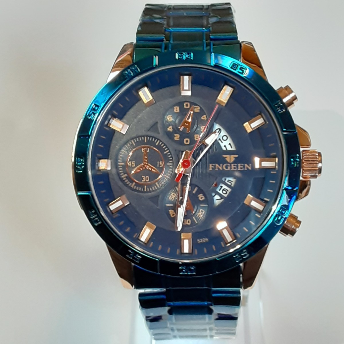 安い ブルー メンズ腕時計 ラグジュアリーデイト ステンレス 高品質 