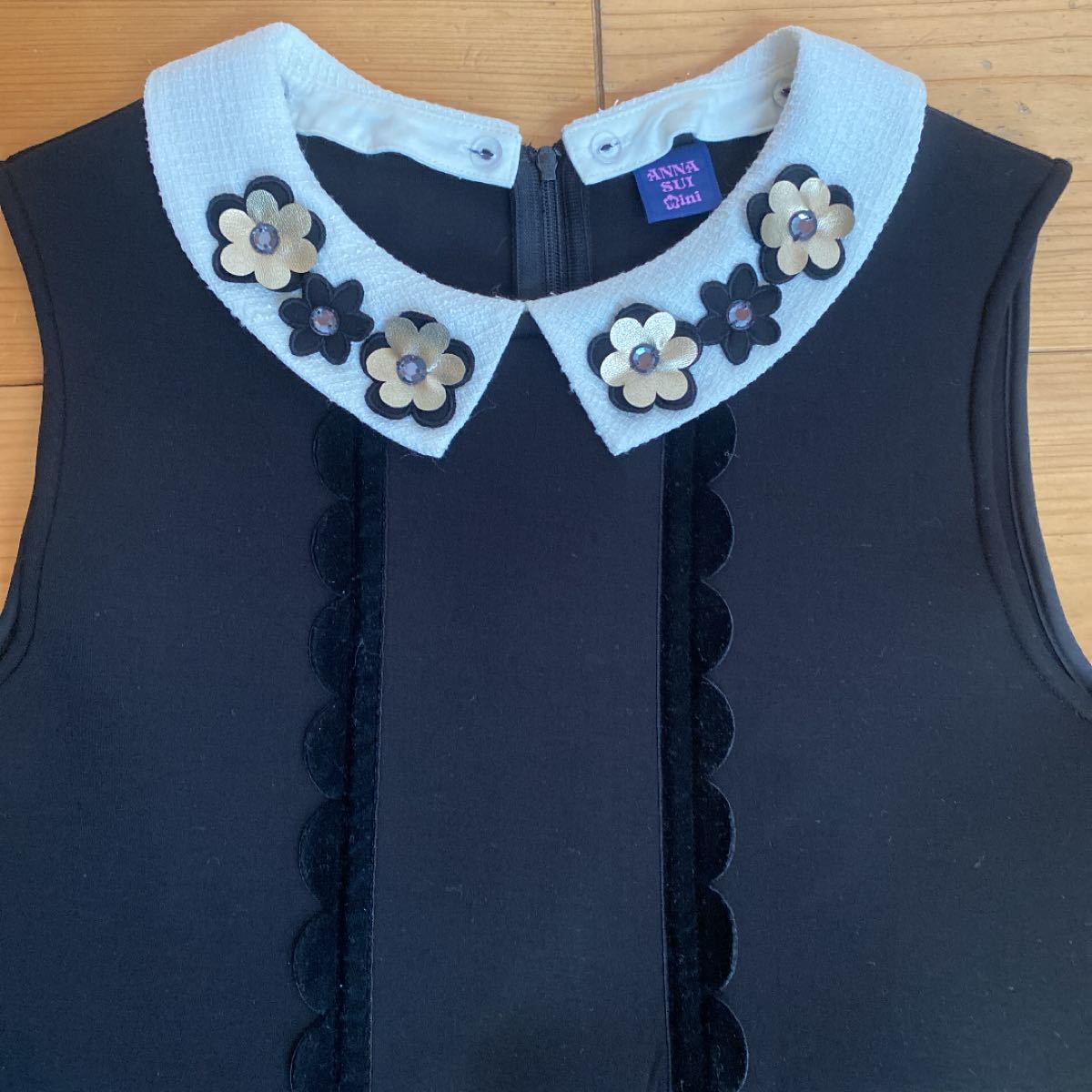 ANNA SUI mini アナスイミニ 襟付きワンピース XL 160 卒業式 ANNA SUI mini アナスイミニ 襟付きワンピース XL 160 卒業式