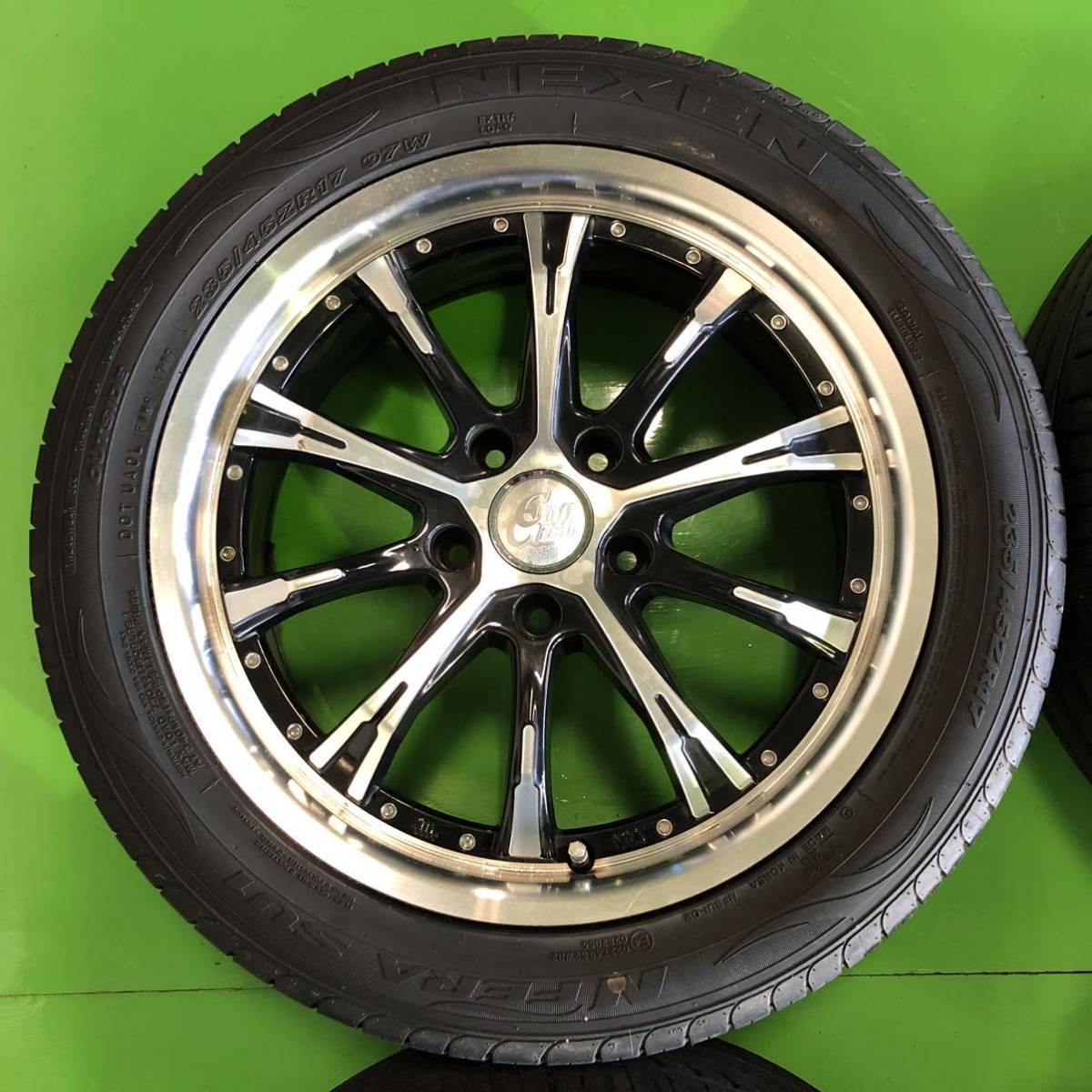 NA367 中古 CLIFF CLIMB TC-02 クリフ クライム ホイール 17×7J +42 PCD 114.3 タイヤ 215/45R17 235/45R17 4本 セットの画像2