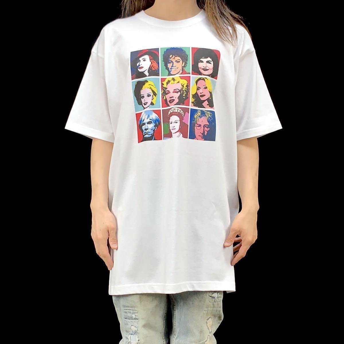 新品 アンディウォーホル ポップアート風 マリリン マイケル エリザベス ジョンレノン 大きい オーバー サイズ ビッグ Tシャツ XXXLサイズ_画像1