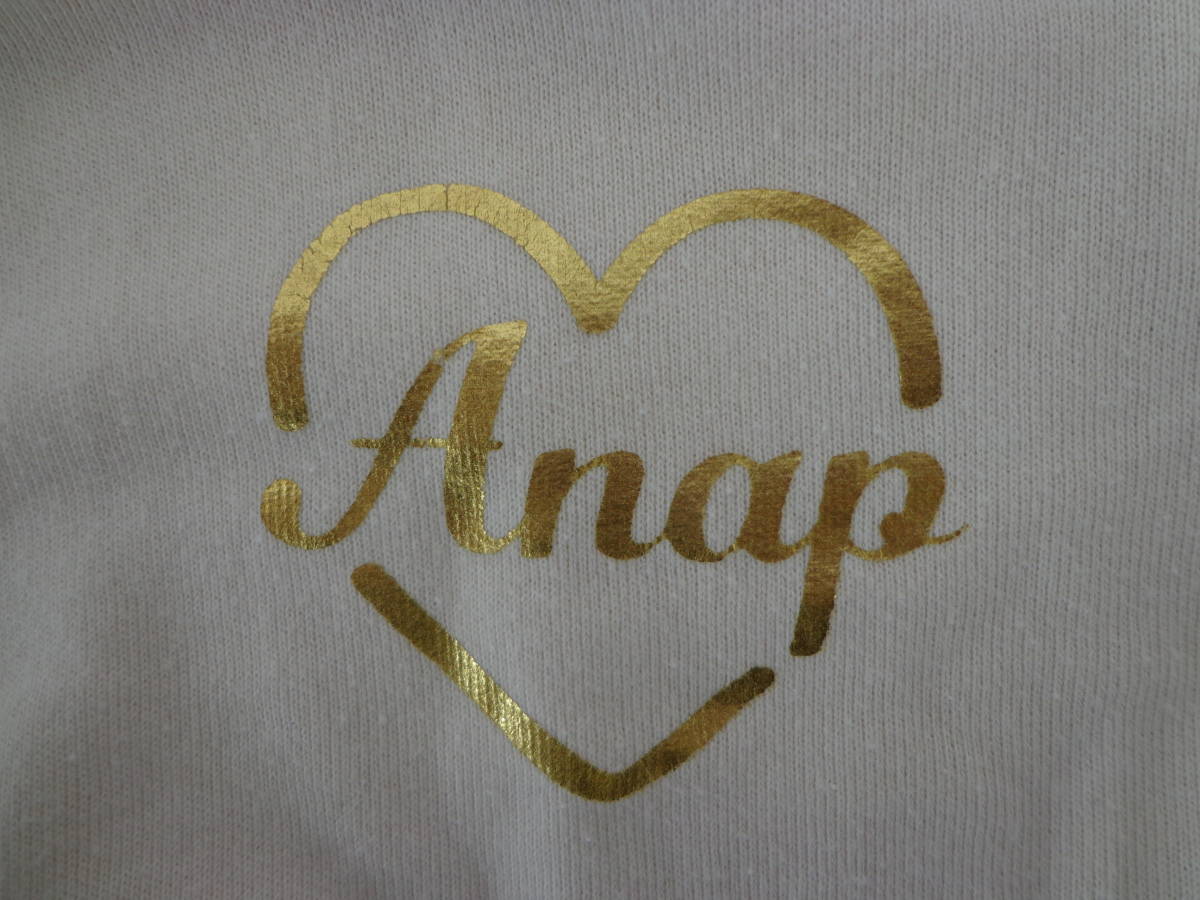 ★229【送料無料】ANAP Kids アナップキッズ 女の子 長袖 ワンピース アイボリー/黒 千鳥格子 ウエストゴム ロゴプリント リボン 裏パイル_画像3