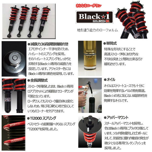 車高調 RS-R Black☆i ブラックアイ キューブ YZ11 17/5～20/10 FF １５ＲＸ用 BKN604M 推奨レート RSR_画像3