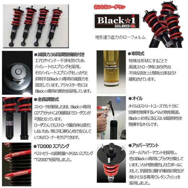 車高調 RS-R Black☆i ブラックアイ マーチ BK12 14/3～22/6 FF 用 BKN004M 推奨レート RSR_画像3