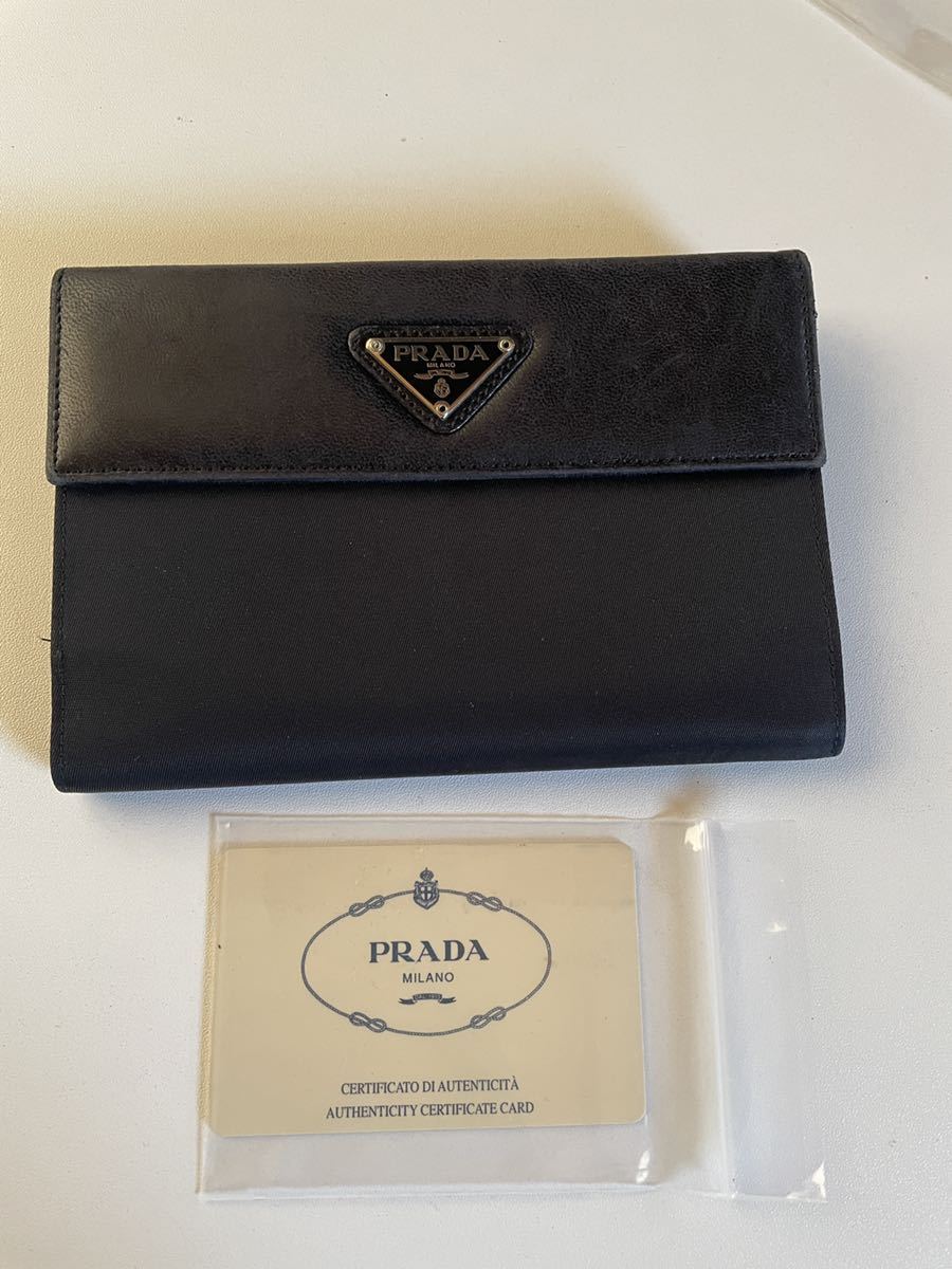 プラダ PRADA 二つ折り財布 財布 メンズ 美品 ギャランティカード