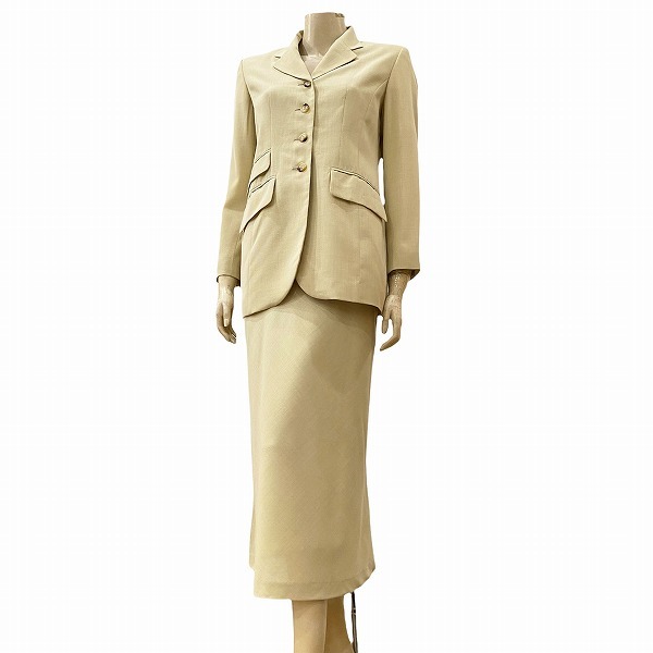 FM beautiful goods * Scapa *Scapa* beige group * thin wool * long jacket * wonderful long skirt suit *38 number (M*9 number )* go in . type / formal * spring summer 
