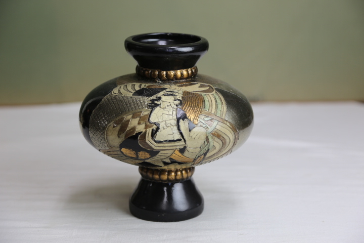 最も完璧な ヨーロッパの美術壺（ピカソ風の絵模様）小 花瓶
