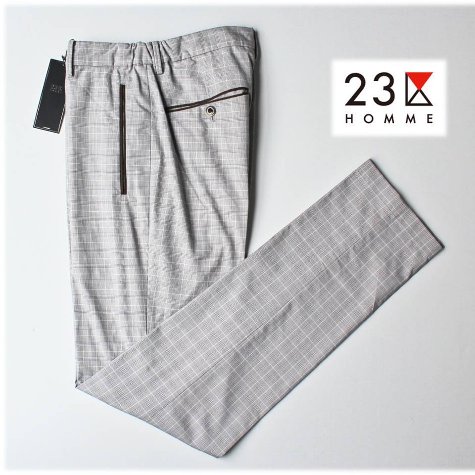 23区HOMME 23区オム》新品 定価23,100円 ポルトガル製素材使用 グレンチェック ストレッチパンツ スラックス 44(W72~76cm) A5641 新品未使用最終Callaway キャロウェイ ボーダーラップパンツ S