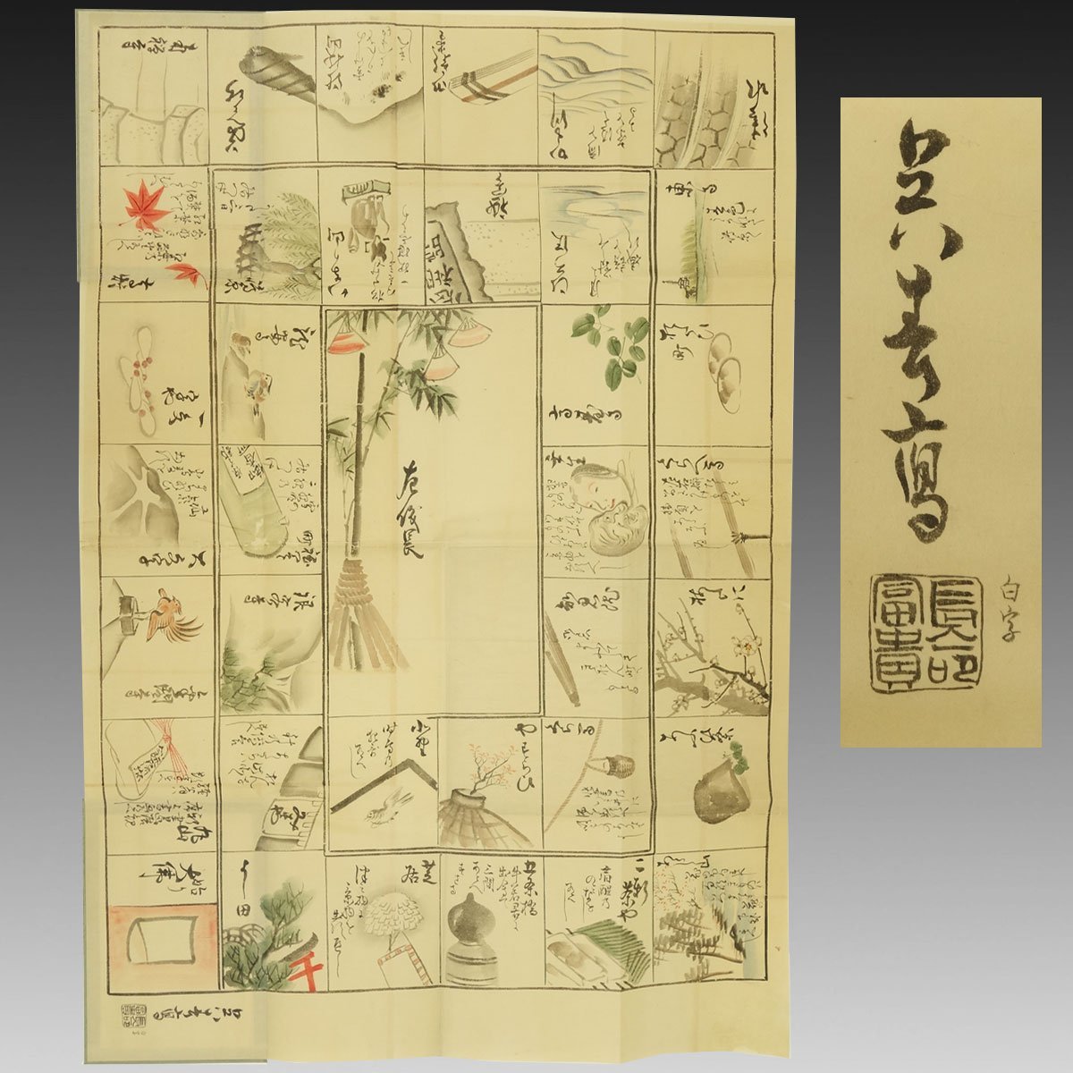 模写】喜聞◇『松村呉春(松村月渓) 京都名所名物双六』 1舗 模写】喜聞◇『松村呉春(松村月渓) 京都名所名物双六』 1舗