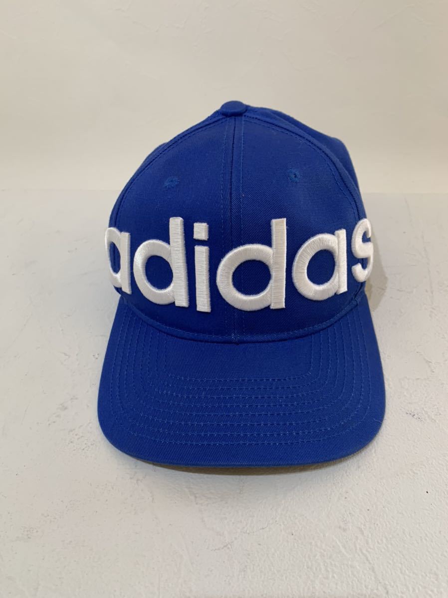 【人気】adidas/アディダス 　キャップ　ビッグロゴ　　フリーサイズ　青／ブルー　オシャレ　　　H431_画像1