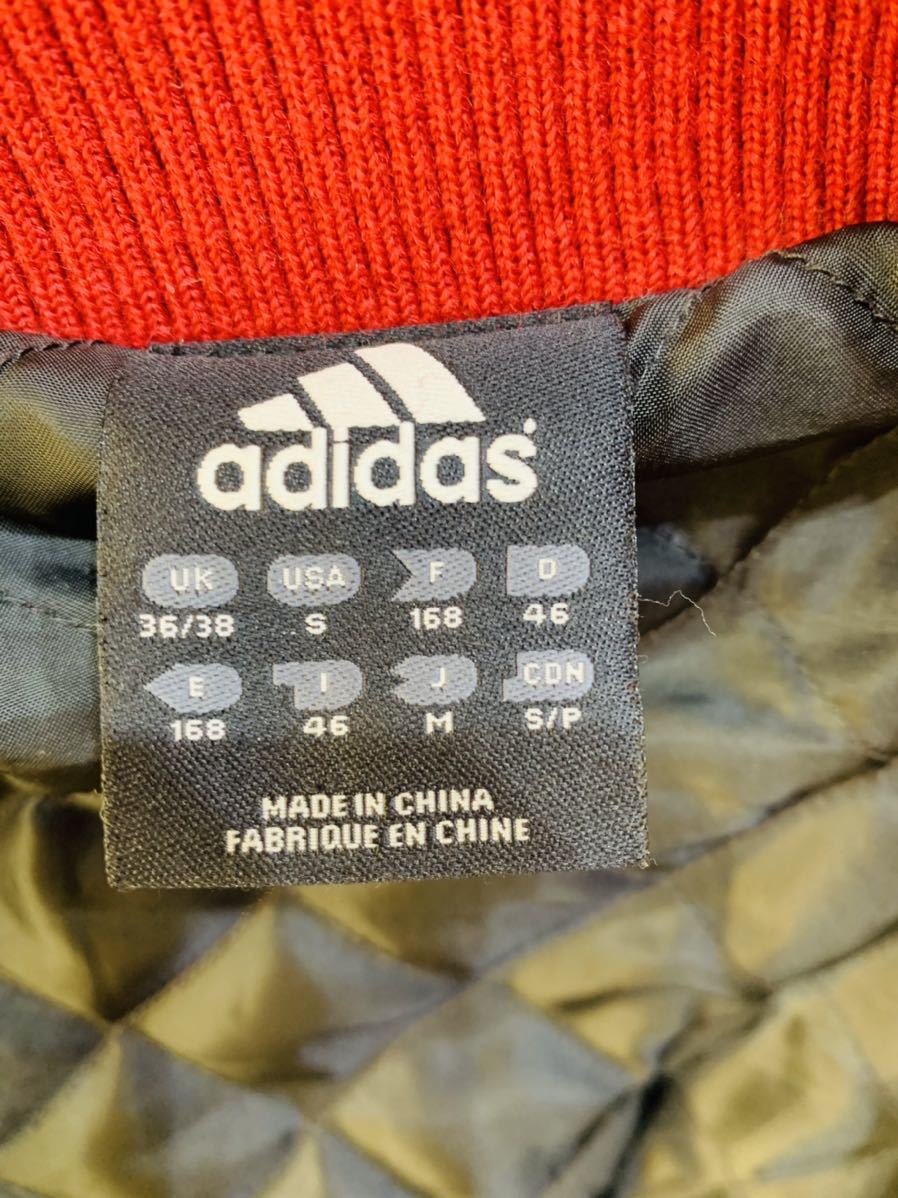 【人気】お洒落な一品　adidas/アディダス 　ウールジャケット　赤／レッド 　メンズMサイズ　裏地　キルティング　K1635_画像7