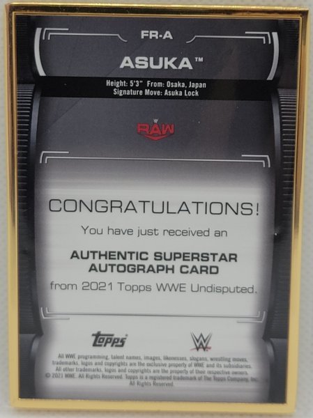 プロレス★アスカ ASUKA 21 Topps WWE Undisputed 150枚限定直筆サインカード プロレス★アスカ ASUKA 21 Topps WWE Undisputed 150枚限定直筆サインカード
