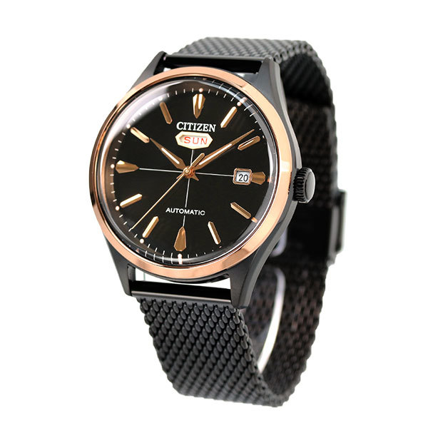 大人も着やすいシンプルファッション CITIZEN NH8396-82E 腕時計 メンズ 自動巻き シーセブン C7 レコードレーベル シチズン 送料無料 新品 RECORD ブラック LABEL シチズンコレクション