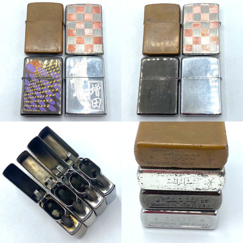 No.4838☆1円~【ZIPPO まとめ】ジッポ オイルライター 12点セット