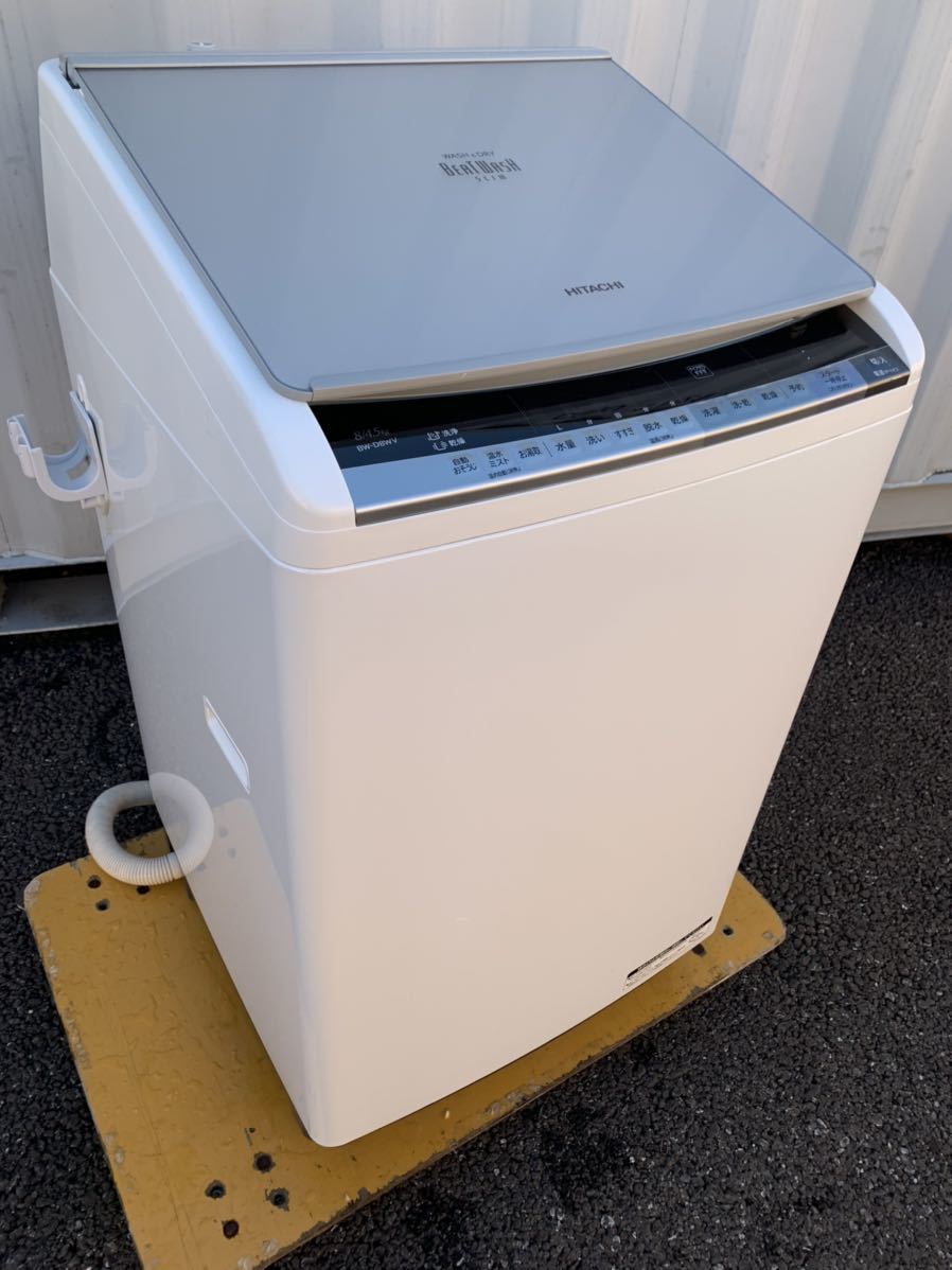 引越処分4月15日まで 日立ビートウォッシュスリム 温水洗浄 洗濯乾燥機 最新情報 新品同様 シルバー 4.5kg 8kg