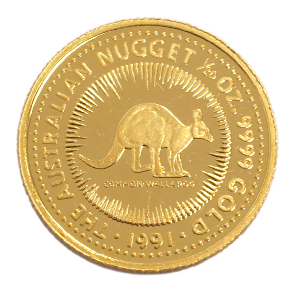 カンガルー 金貨 純金 1/20オンス 1/20oz 1991年 オーストラリア