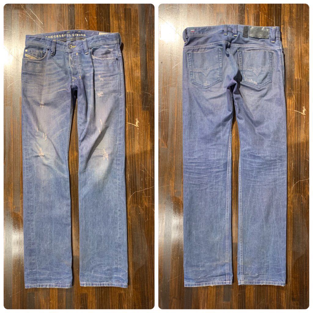 K061TC メンズ パンツ DIESEL ディーゼル デニム ジーンズ 加工 細身 SAFADO 小さいサイズ / W28 送料520円_画像1