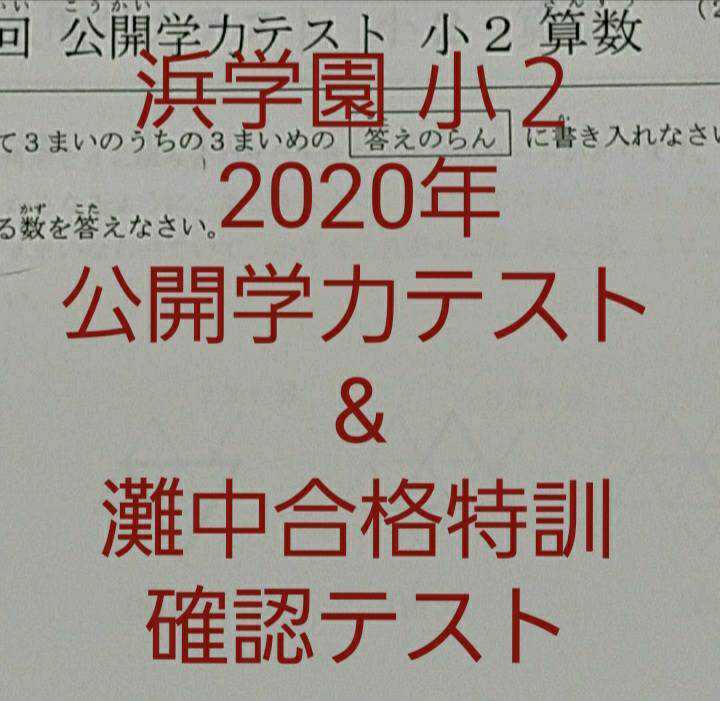 浜学園 小２ 年 公開学力テスト & 灘中合格特訓 確認テスト