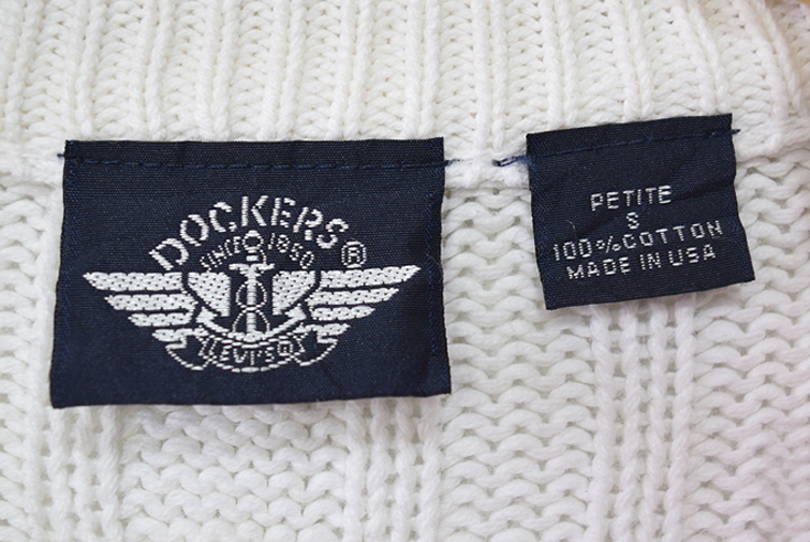 【送料無料】90S USA製 リーバイス ドッカーズ コットンニット モックネック セーター メンズS DOCKERS LEVIS ヴィンテージ 古着 CH0940_画像7