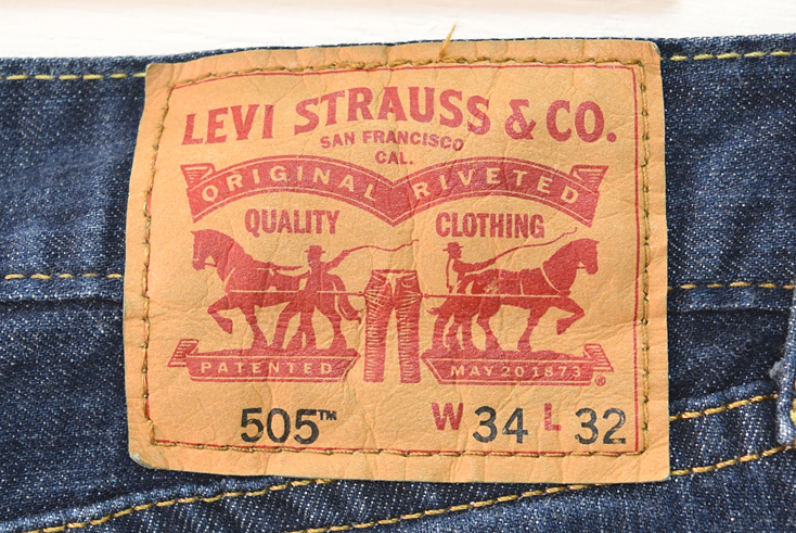 【送料無料】リーバイス 505 ストレート ジーンズ デニムパンツ ジーパン W34 L32 Levis アメカジ 古着 ヴィンテージ インディゴ EA0057_画像6