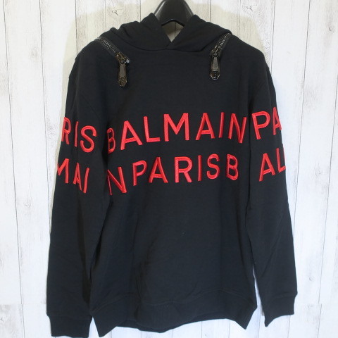 F4 BALMAIN PARIS 新品未使用 メンズ 長袖 パーカー ブラック サイズ M