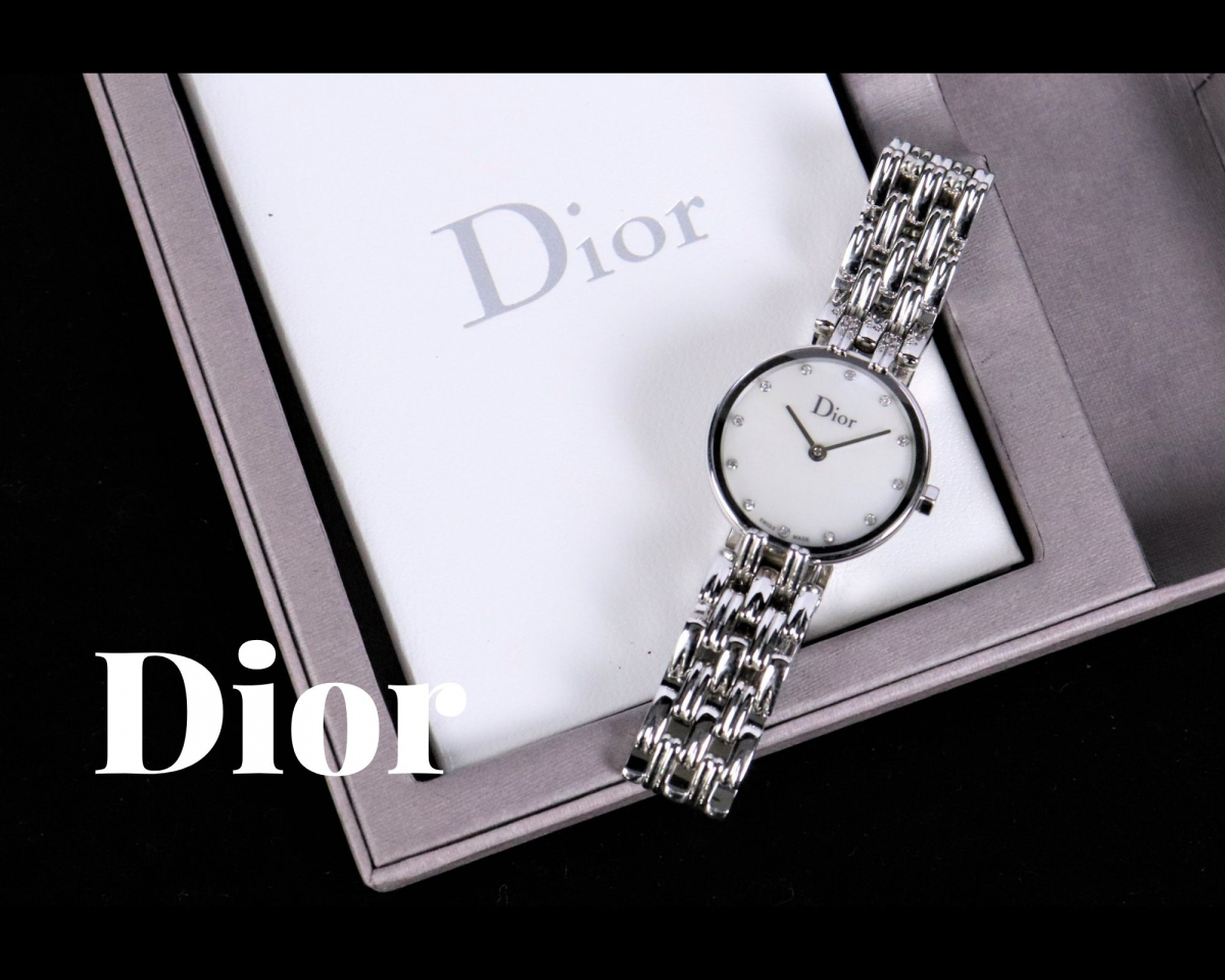 【美品】 Christian Dior クリスチャンディオール バギラ CD092110/ RN6475 腕時計 ステンレススチール シルバーカラー 箱付き 040JNCH27