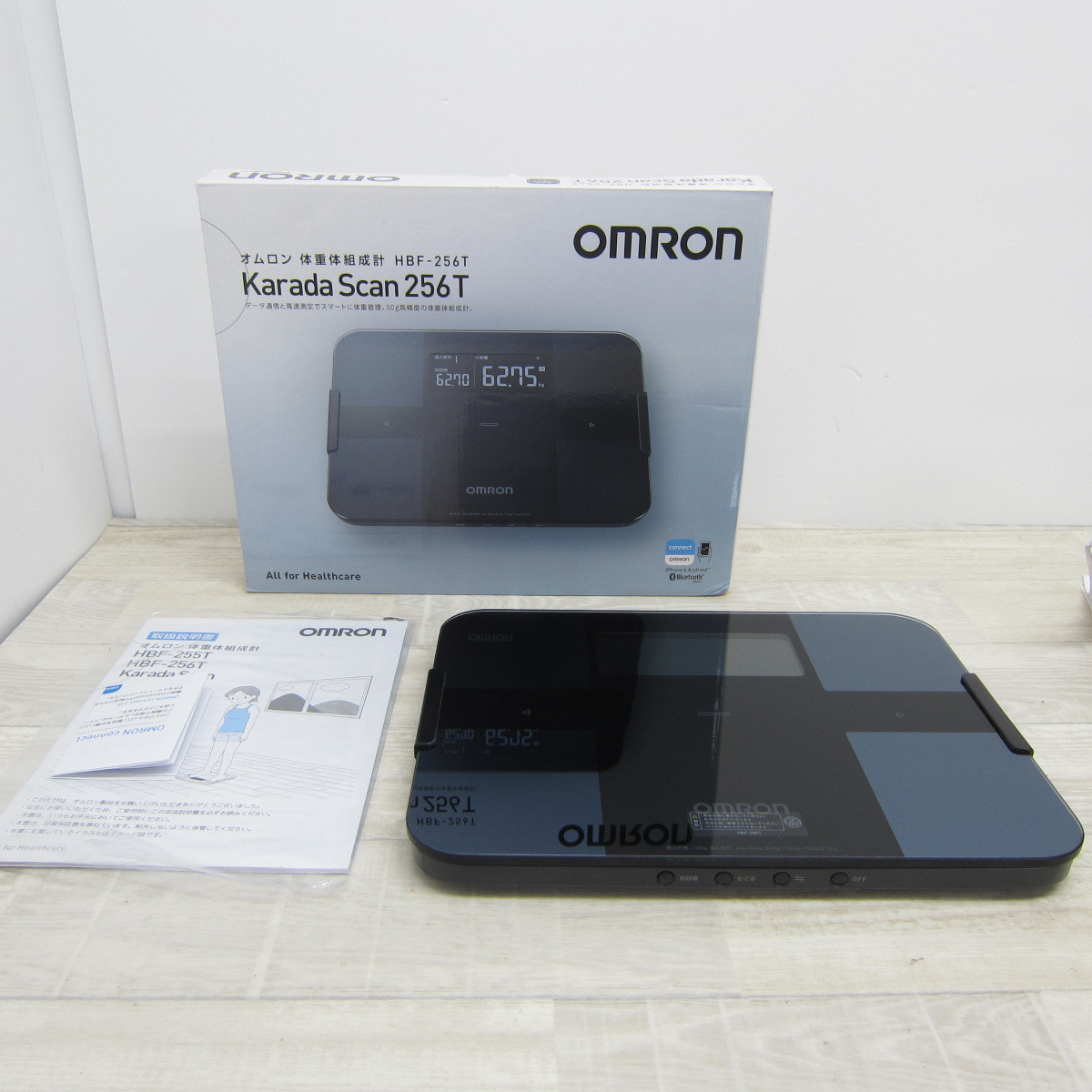 好評 Pa2374 ほぼ未使用 オムロン 体重 体組成計 カラダスキャン スマホアプリ Omron Connect対応 ブラック Hbf 256t Bk 正規販売店