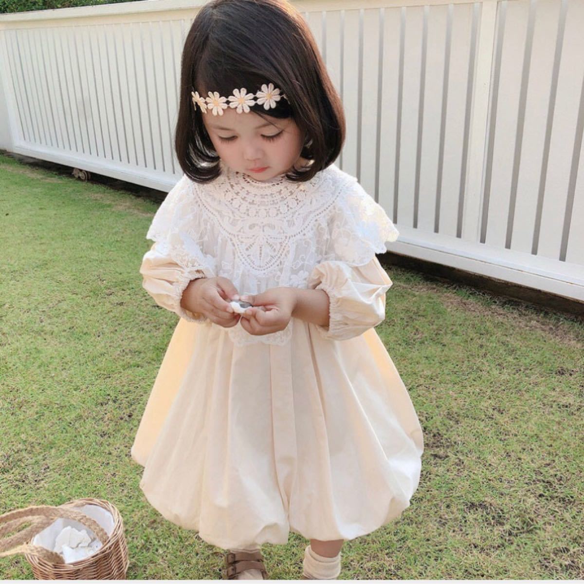 Paypayフリマ 子供服 女の子 キッズ コットン ワンピース フォーマル ドレス ガールズ 可愛い ナチュラル オシャレ 人気 インスタ 韓国