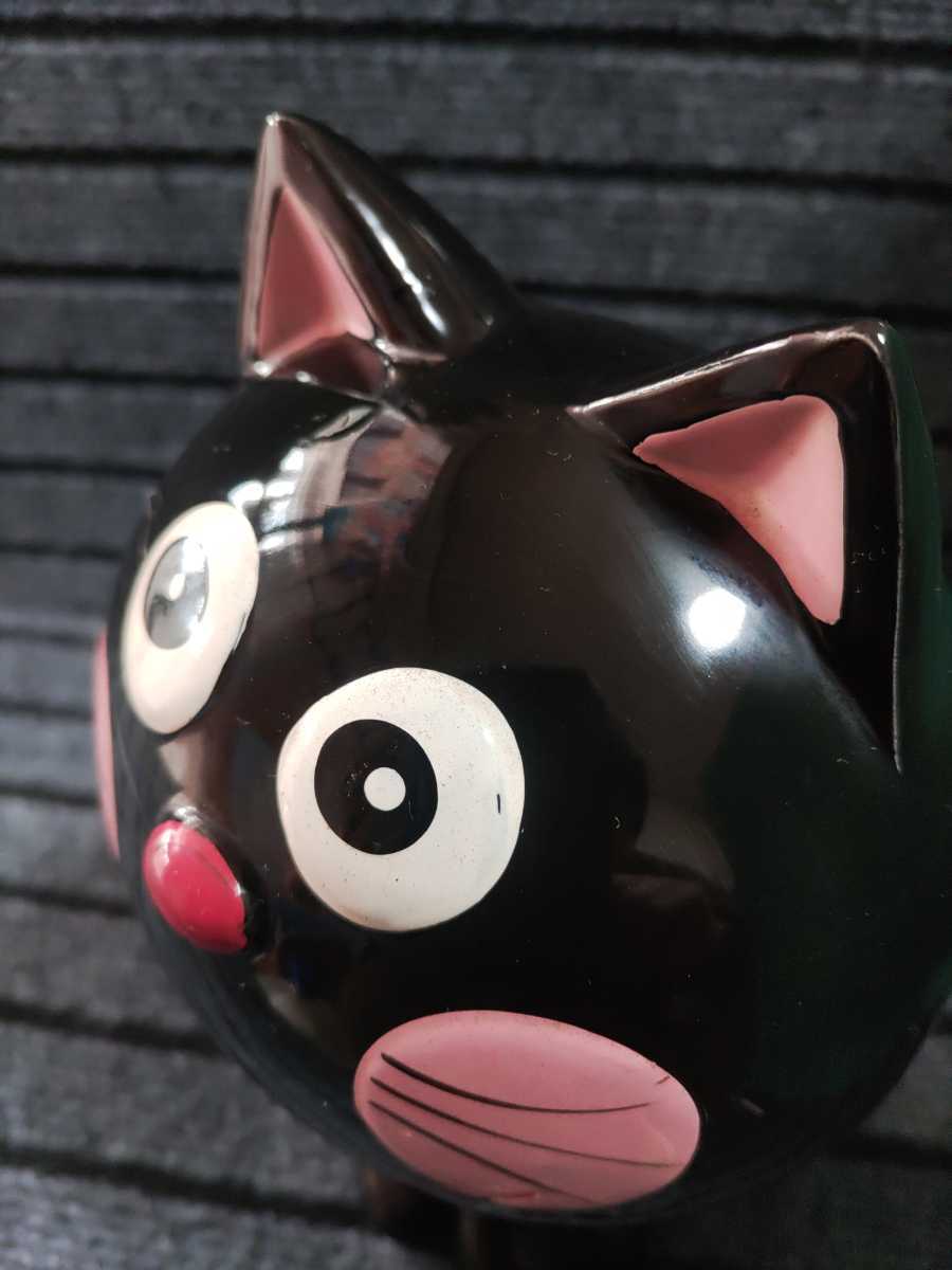 ⑤昭和レトロ 内藤ルネ クロネコ 黒猫 陶器製 貯金箱 人形 置物 ⑤昭和レトロ 内藤ルネ クロネコ 黒猫 陶器製 貯金箱 人形 置物