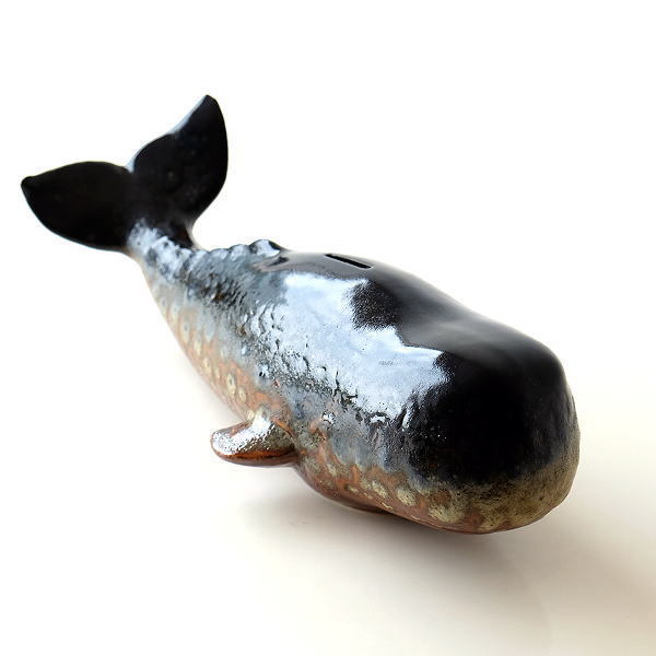 貯金箱 おしゃれ かわいい 陶器 くじら 可愛い インテリア オブジェ 置物 置き物 陶器のクジラの貯金