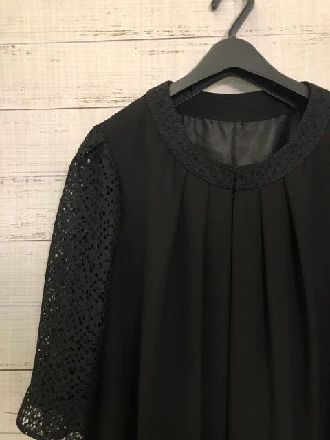 新品 LL・喪服礼服・レースが綺麗なワンピース・黒系 p407|PayPayフリマ