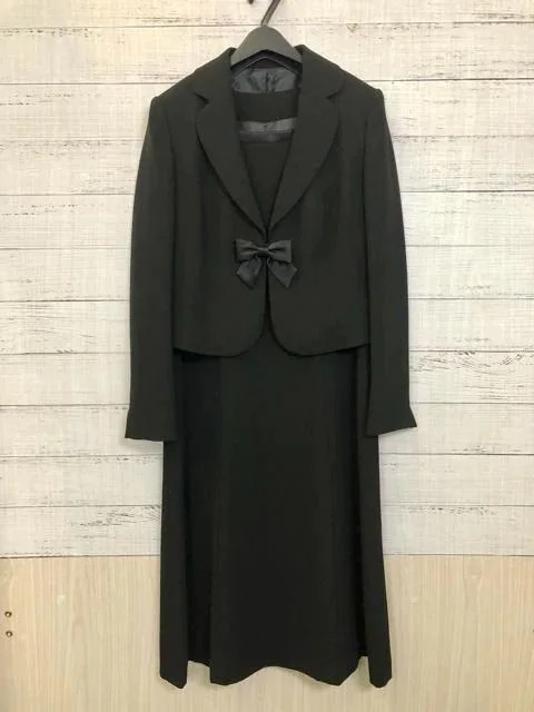新品15号・喪服礼服・アンサンブル・黒系・ブラックフォーマル h854