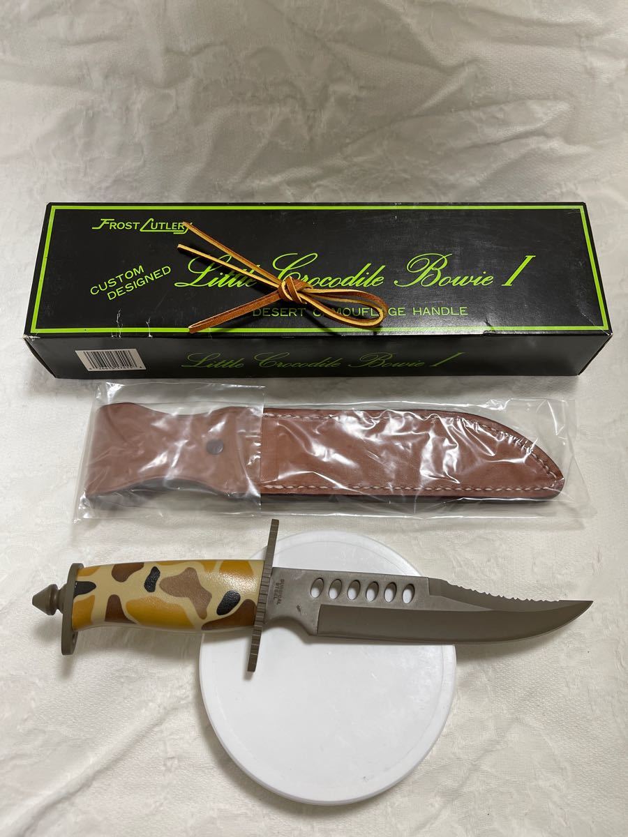 クロコダイルボーイハンター 外科用メスと同じ素材のブレードに錆に強い加工 日本製 シースナイフ カモフラ 