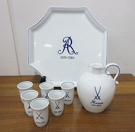 ☆Meissen マイセン 歴代双剣マーク リキュールセット ボトル カップ