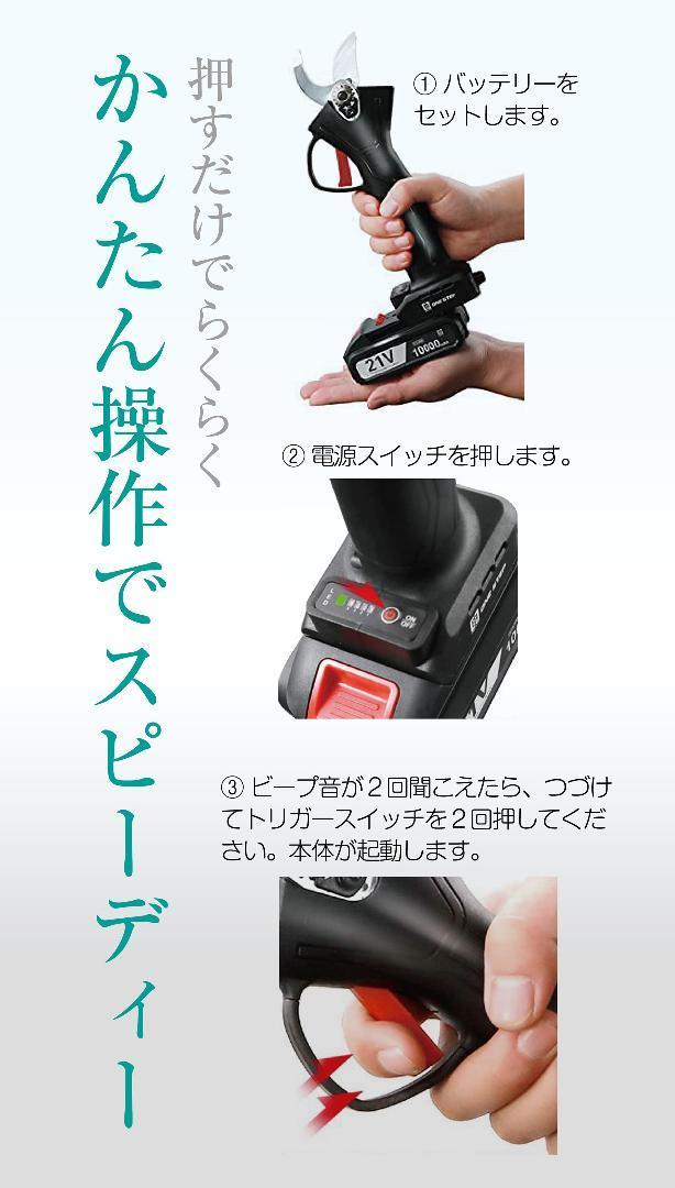 新品】電動 剪定ばさみ(ケース付き)園芸用 コードレス 充電式 剪定 ...