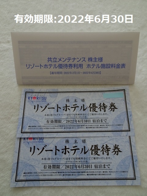 人気ショップが最安値挑戦 共立メンテナンス 株主リゾートホテル優待券