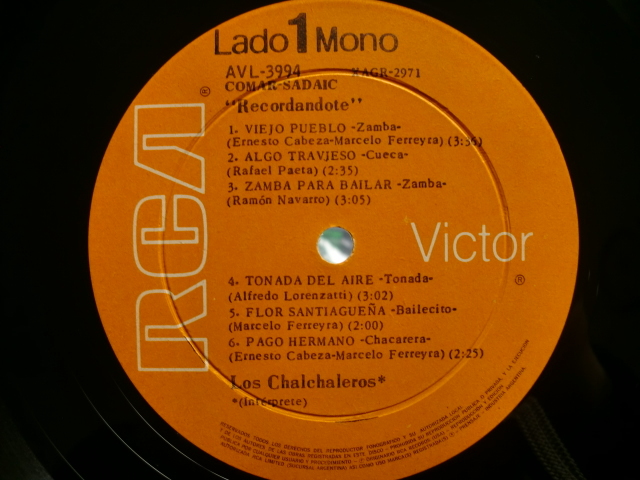 ＊【LP】LOS CHALCHALEROS／RECORDANDOTE（AVL3994）（輸入盤）_画像3