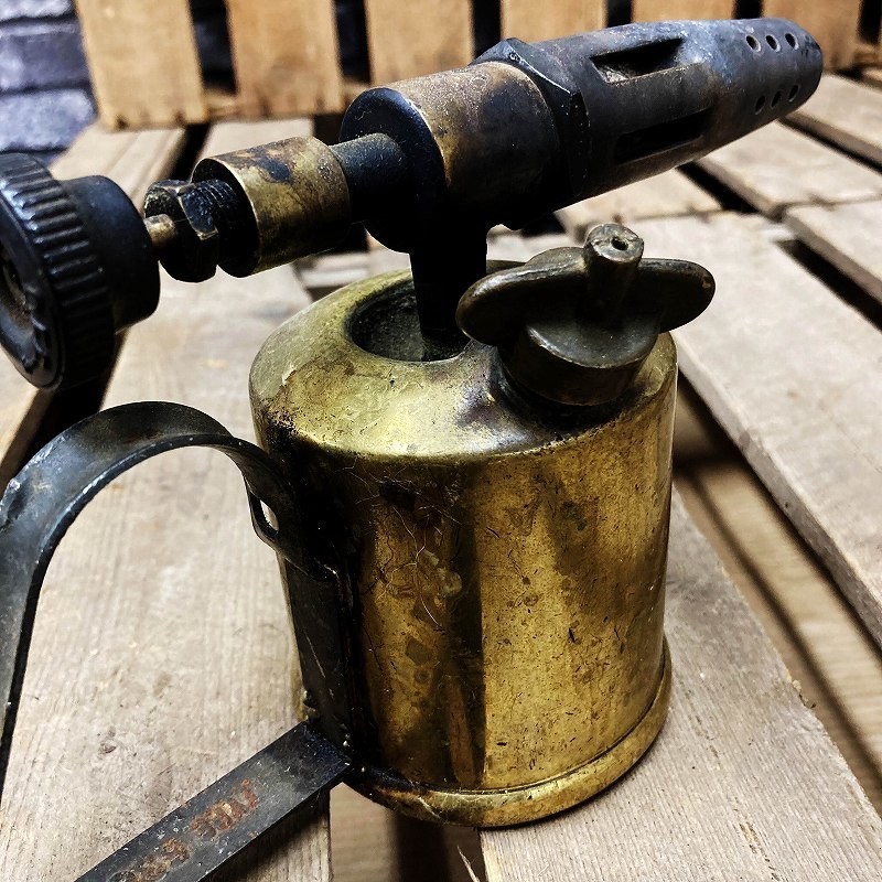 106050 [MONITOR]MADE IN BRITISH brass torch burner blow torch portable cooking stove camp brass Vintage Vintage antique 