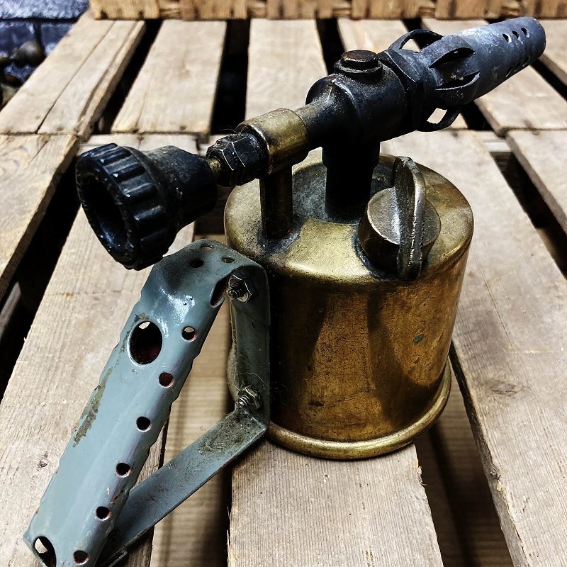 106018 MADE IN BRITISH ブラス トーチ バーナー ブロートーチ コンロ キャンプ 真鍮 ヴィンテージ ビンテージ アンティーク イギリス トーチ② 1940年代製
