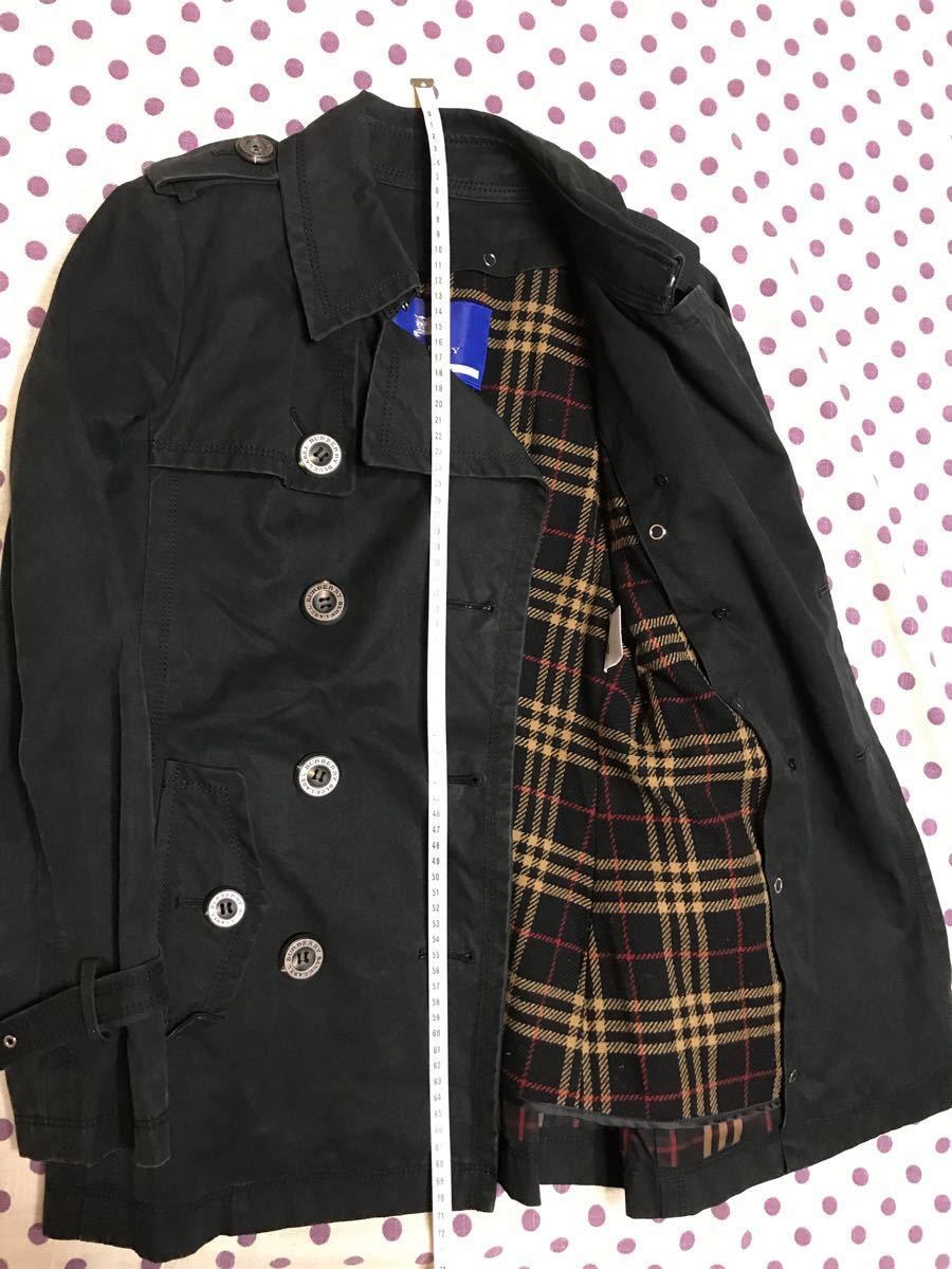 バーバリー　ブルーレーベル BURBERRY BLUE LABEL ショートトレンチコート　ベルト付き　ブラック　36 