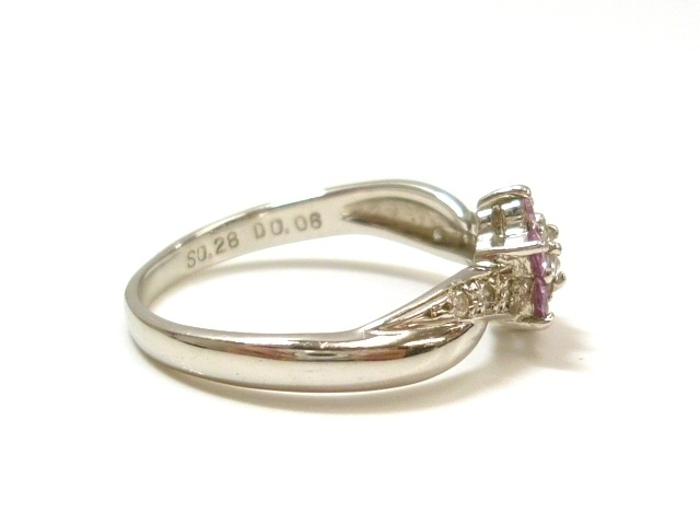 1周年記念イベントが PT900 リング 指輪 12号 ピンクダイヤ ダイヤ 計 