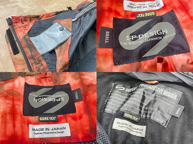 SP-DESIGN GORE-TEX スノーボードウェア上下セット SMALLサイズ グローブ インナープロテクターセット スノボ 日本製 /J7-3475