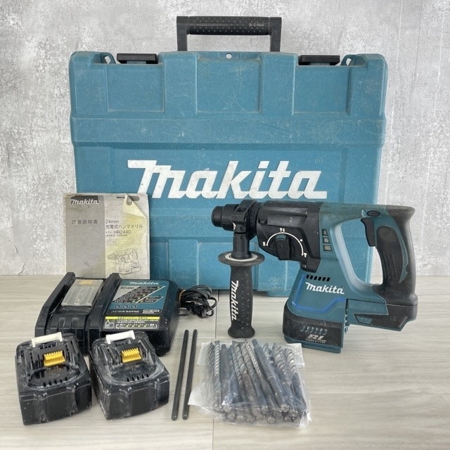 動作保証 MAKITA マキタ 24ｍｍ 充電式ハンマドリル HR244D 18V DC18RC T 充電器 BL1850 バッテリー付 電動工具 ハンマードリル/ D3-6706