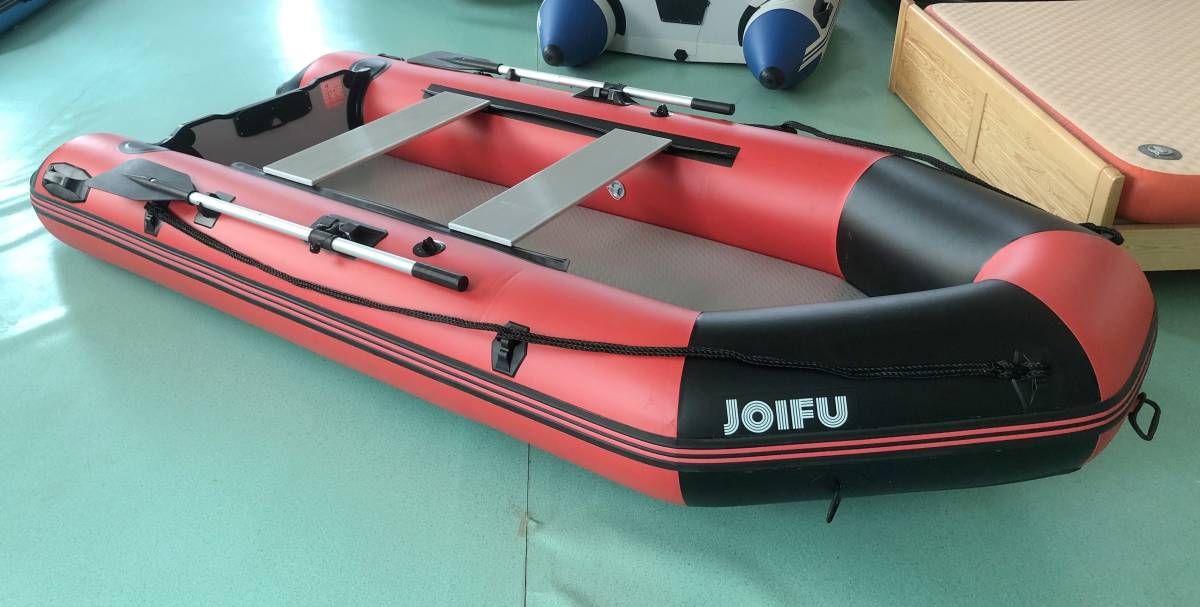 JOIFU赤黒 3.3メートル パワーボート V型船底 フィッシングボート ゴムボート 船外機 釣り_熱融合製法で、船首・船体・船尾緊密に接着