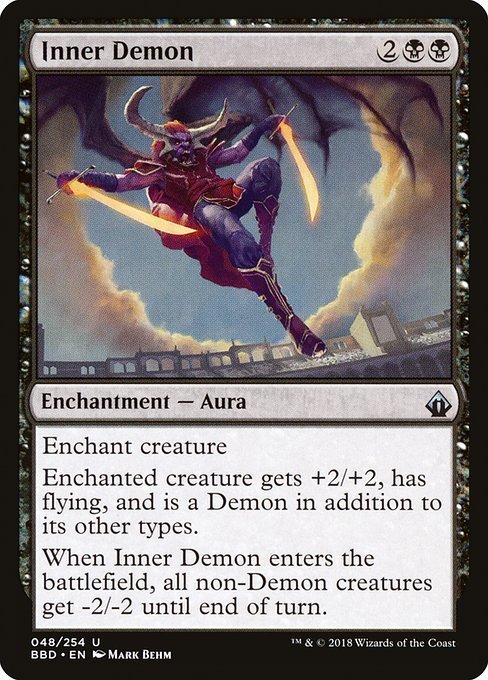MTG # чёрный / английская версия # { внутри становится демон /Inner Demon} Battle скрепление BBD