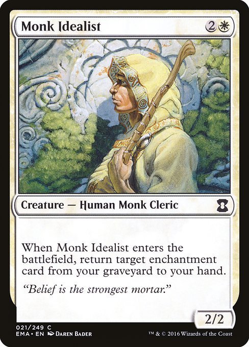 MTG ■白/英語版■ 《理想主義の修道士/Monk Idealist》 エターナルマスターズ EMA_画像1