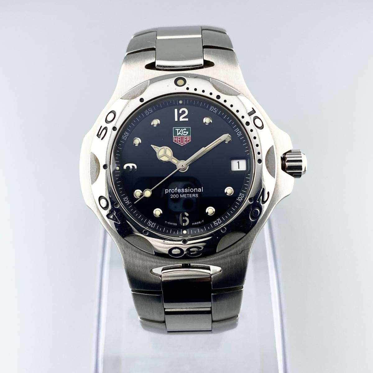 純正最安価格 【1円〜】TAG HEUER タグ ホイヤー 腕時計 メンズ WL1112 キリウム ブラック文字盤 200m プロフェッショナル デイト 可動品