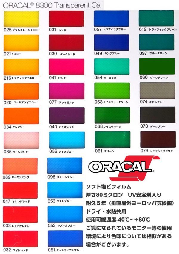 ORACAL8300 カラーフィルム グラスグリーン＃068 30cm幅×150ｃｍ カーライトレンズフィルム ヘットライトテールライトフィルム　_画像4