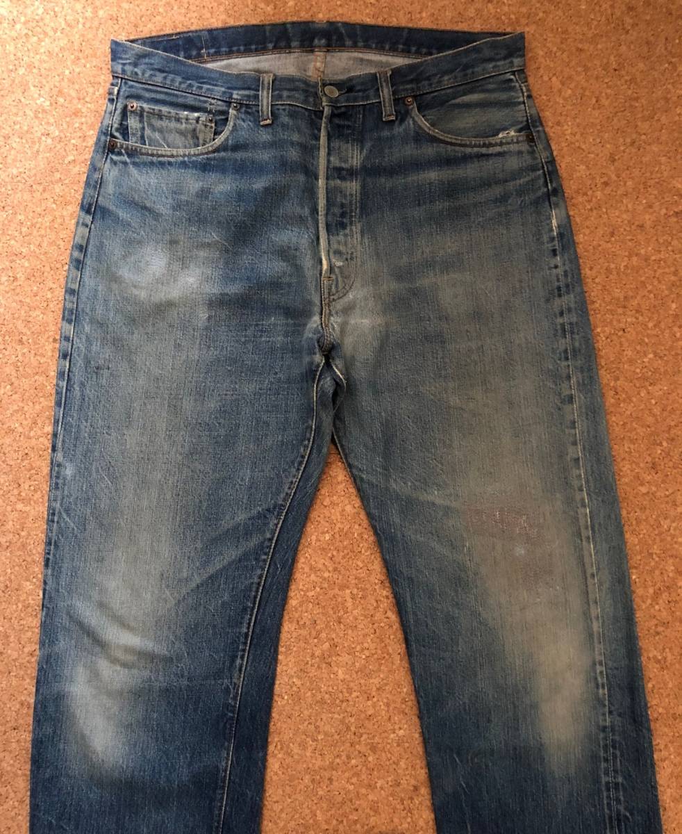 60S LEVIS リーバイス501 BIGE 足長R ヒゲ 美色 リペア済み
