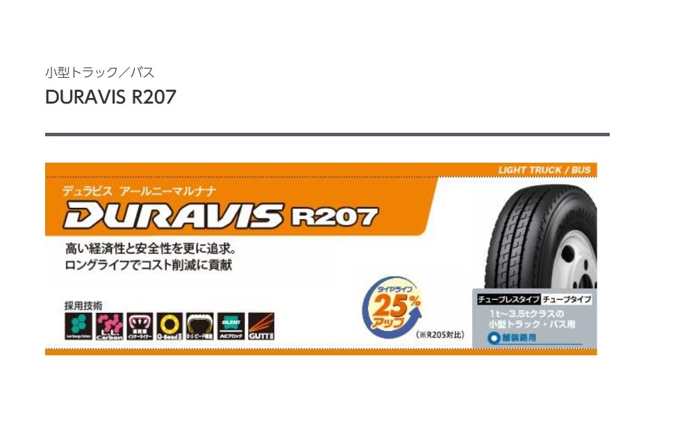 ◆◆BS LT用 R207 195/85R16 114/112N◆195/85/16 195-85-16 ブリジストン デュラビスR207 ライトトラック用縦溝 _画像1